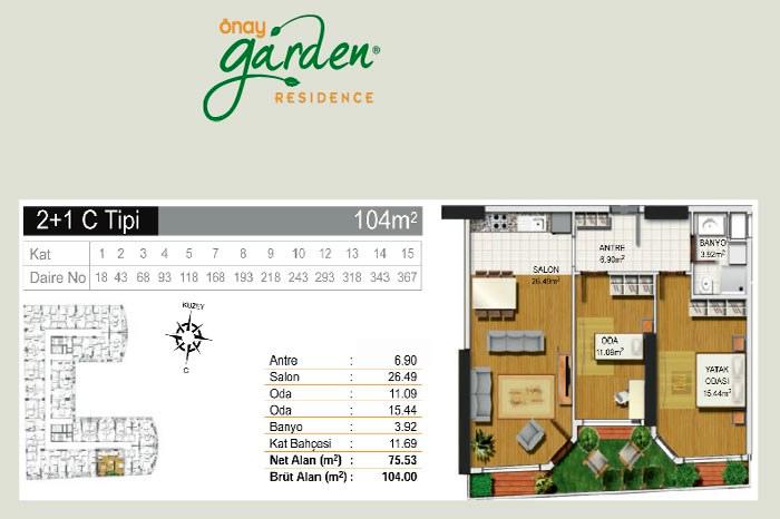 Önay Garden Residence Kat Planları - 28