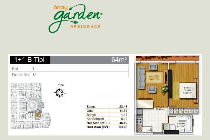 Önay Garden Residence Kat Planları - 13