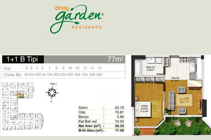 Önay Garden Residence Kat Planları - 22