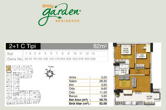 Önay Garden Residence Kat Planları - 61