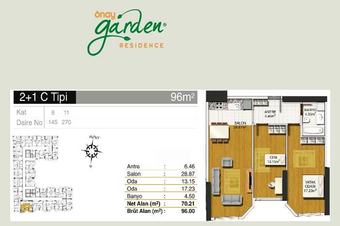 Önay Garden Residence Kat Planları - 64