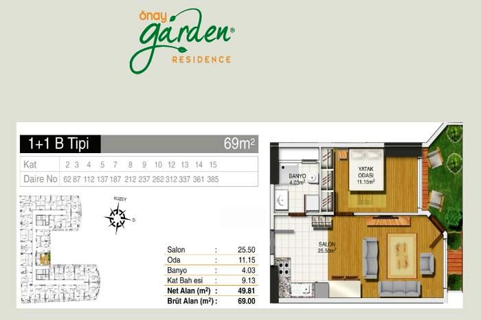 Önay Garden Residence Kat Planları - 54