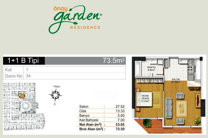 Önay Garden Residence Kat Planları - 58