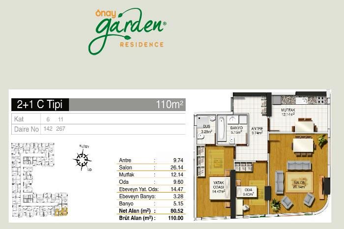 Önay Garden Residence Kat Planları - 67