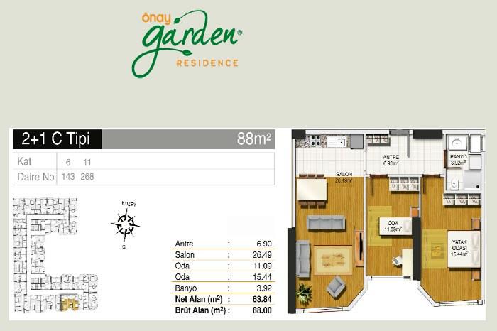 Önay Garden Residence Kat Planları - 26