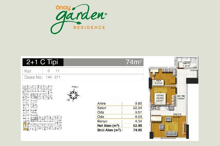 Önay Garden Residence Kat Planları - 60
