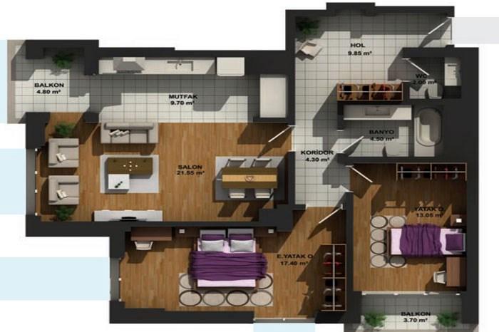 Real İstanbul Residence Kat Planları - 4