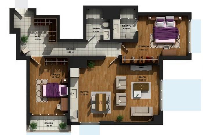 Real İstanbul Residence Kat Planları - 3