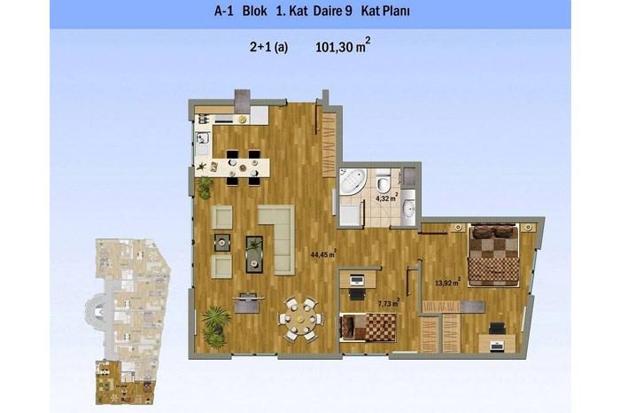 Alya Evleri Sarıyer Kat Planları - 44