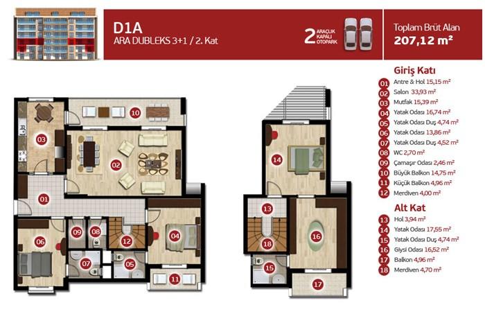 Balat Apartman Dalgıç Kat Planları - 29