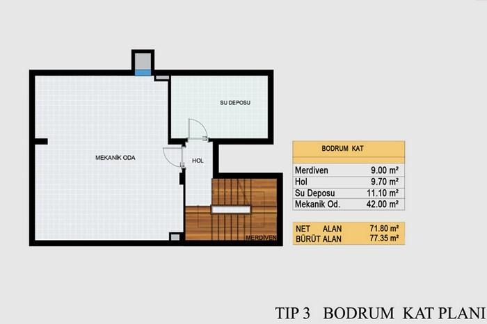 Çanakkale Villa Koru Modern Kat Planları - 19