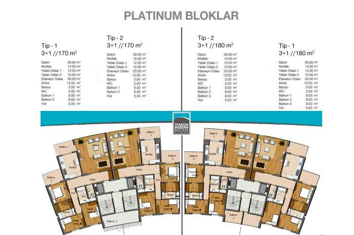 Trabzon Modern Boztepe Residence Kat Planları - 3