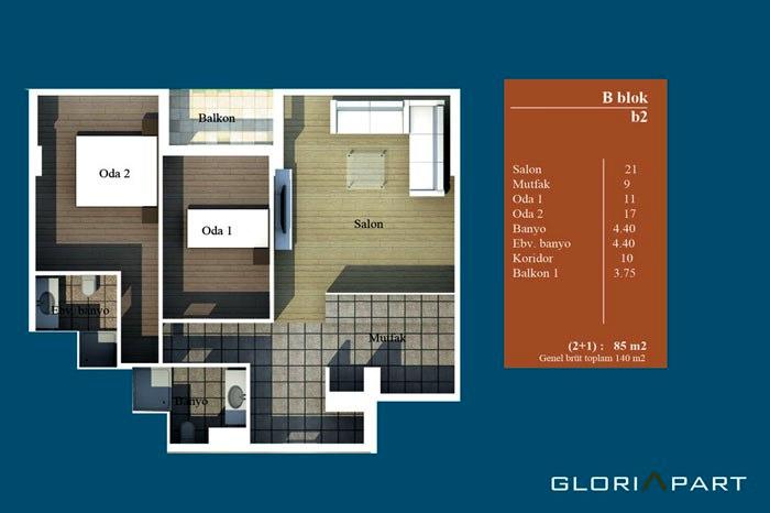 Gloria Aparts Kat Planları - 25