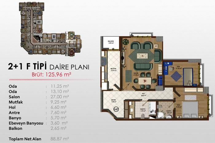 Kulvar Residence Kat Planları - 34