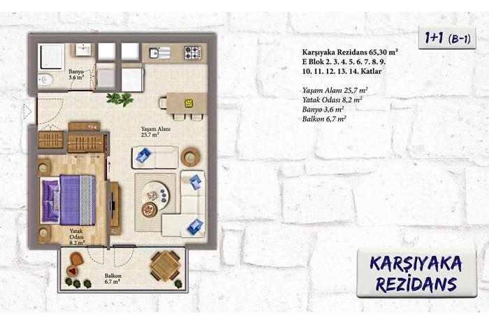 Karşıyaka Rezidans Kat Planları - 3