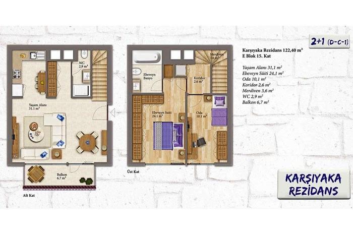 Karşıyaka Rezidans Kat Planları - 7