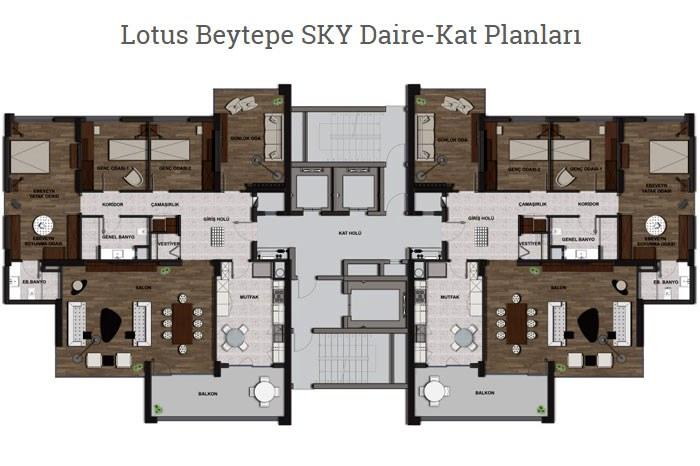 Lotus Beytepe Kat Planları - 5