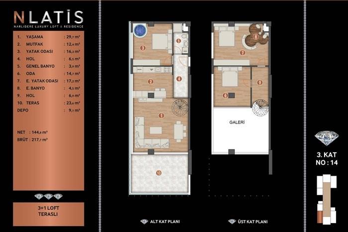 Nlatis Luxury Loft Residence Kat Planları - 44