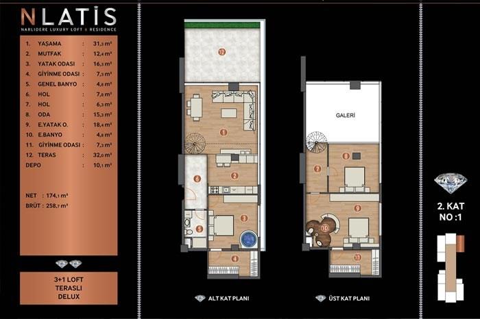 Nlatis Luxury Loft Residence Kat Planları - 31