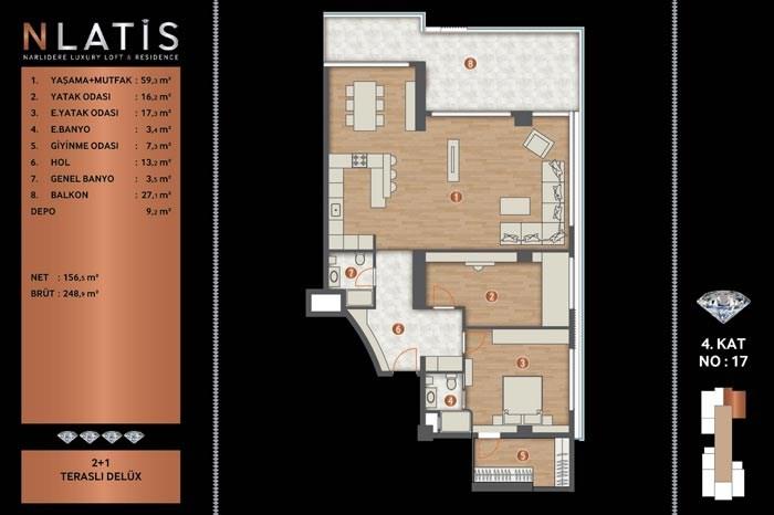 Nlatis Luxury Loft Residence Kat Planları - 17