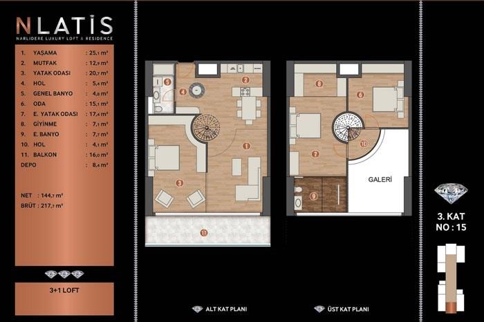 Nlatis Luxury Loft Residence Kat Planları - 15