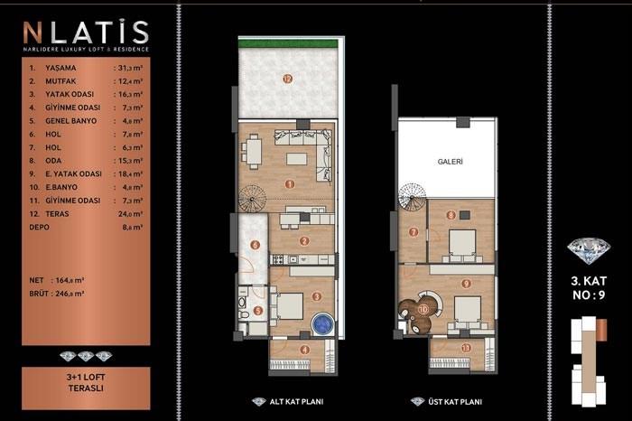 Nlatis Luxury Loft Residence Kat Planları - 39