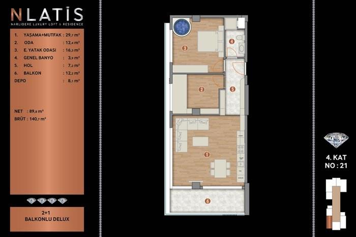Nlatis Luxury Loft Residence Kat Planları - 21