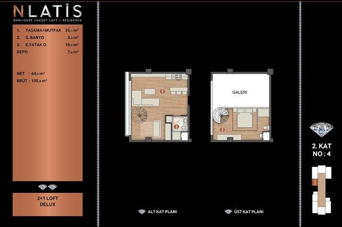Nlatis Luxury Loft Residence Kat Planları - 4