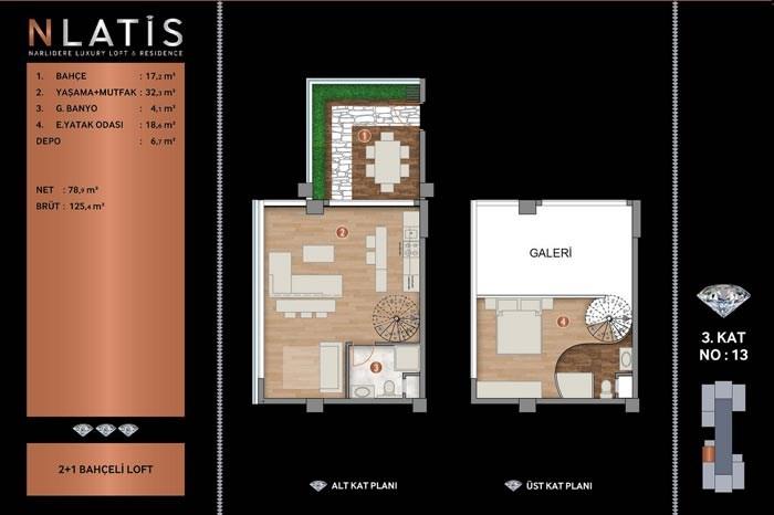 Nlatis Luxury Loft Residence Kat Planları - 13