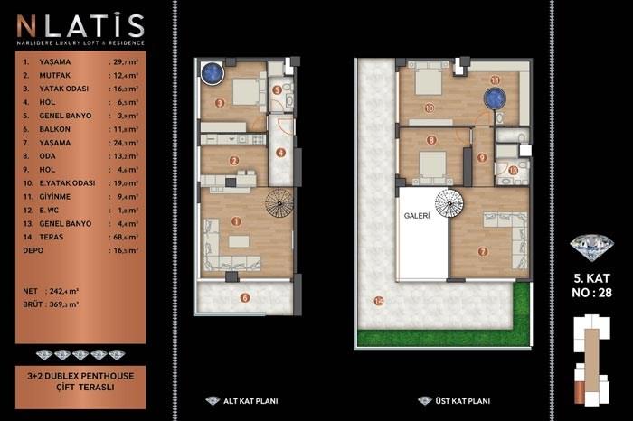 Nlatis Luxury Loft Residence Kat Planları - 28