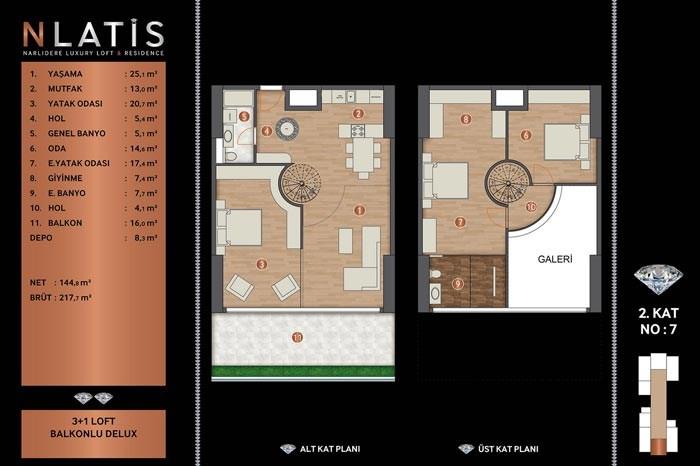 Nlatis Luxury Loft Residence Kat Planları - 7