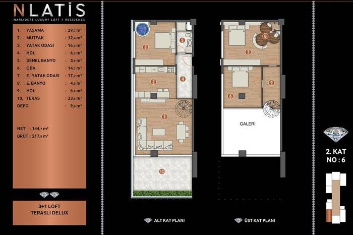 Nlatis Luxury Loft Residence Kat Planları - 6