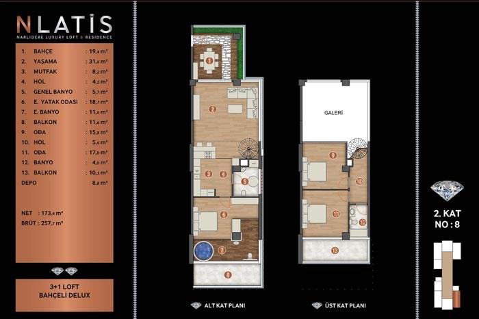 Nlatis Luxury Loft Residence Kat Planları - 38