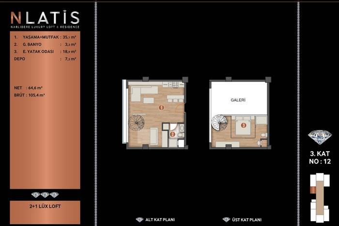 Nlatis Luxury Loft Residence Kat Planları - 12