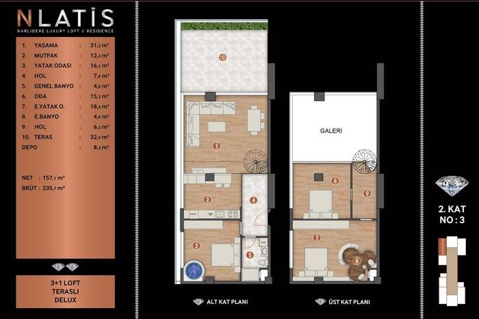 Nlatis Luxury Loft Residence Kat Planları - 33