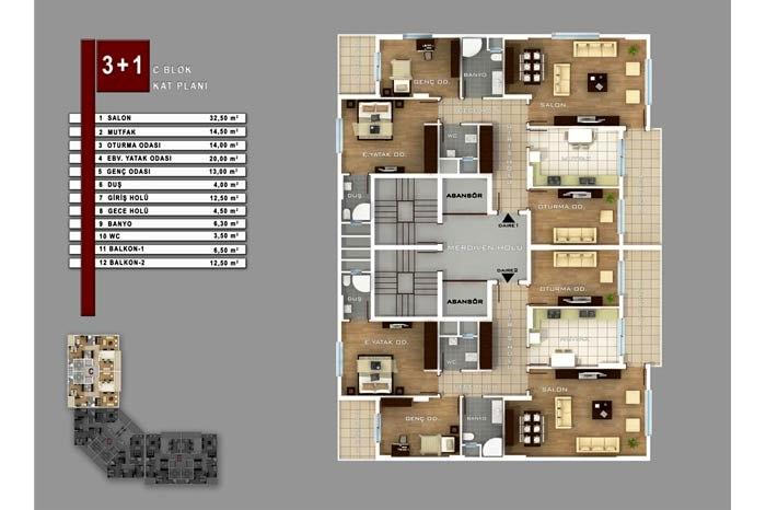 Golden Residence Kat Planları - 5