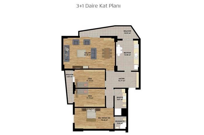 Ontan Residence Akhisar Kat Planları - 3