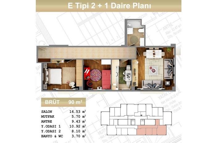 Mihenk Rezidans Kat Planları - 5