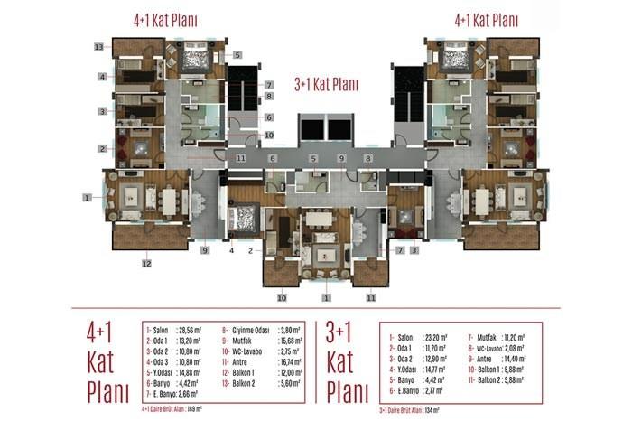Sarp Residence Kat Planları - 2