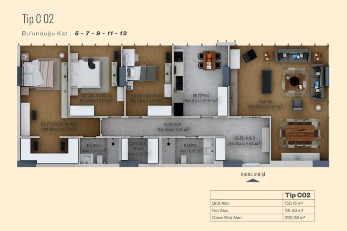 Alya Life Residence Kat Planları - 9