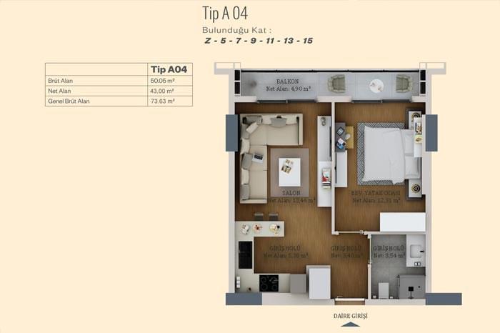 Alya Life Residence Kat Planları - 3