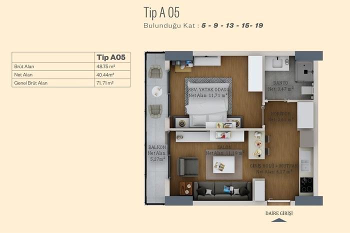 Alya Life Residence Kat Planları - 15