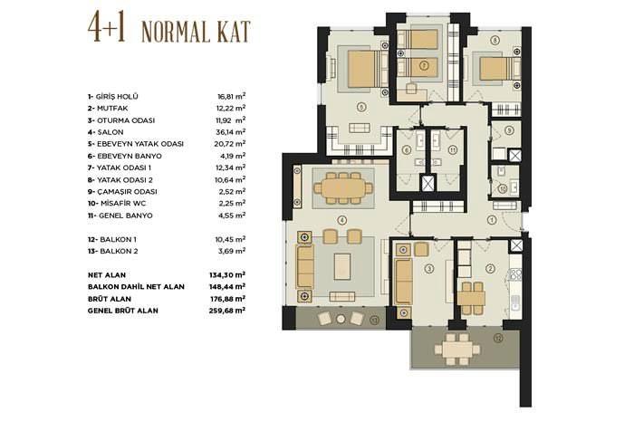 Seyhan Park Residence Kat Planları - 18