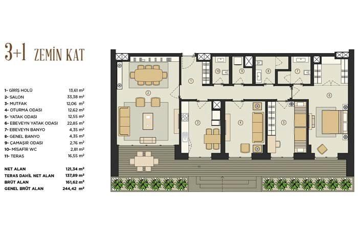 Seyhan Park Residence Kat Planları - 15