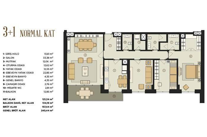 Seyhan Park Residence Kat Planları - 16