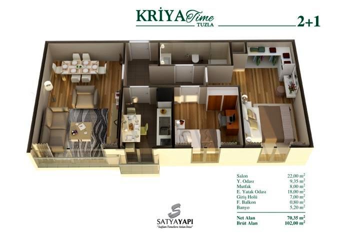 Kriya Time Tuzla Kat Planları - 2