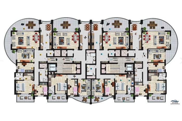 Milas Mavişehir Residence Kat Planları - 1