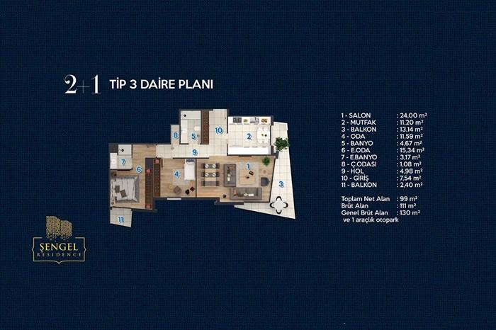 Şengel Residence Kat Planları - 9