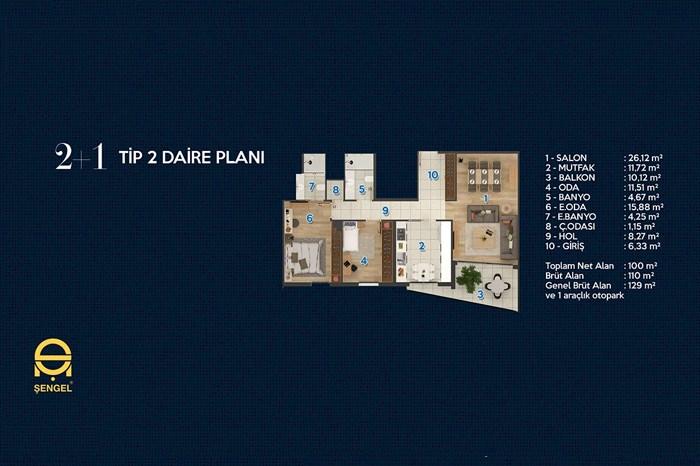 Şengel Residence Kat Planları - 10