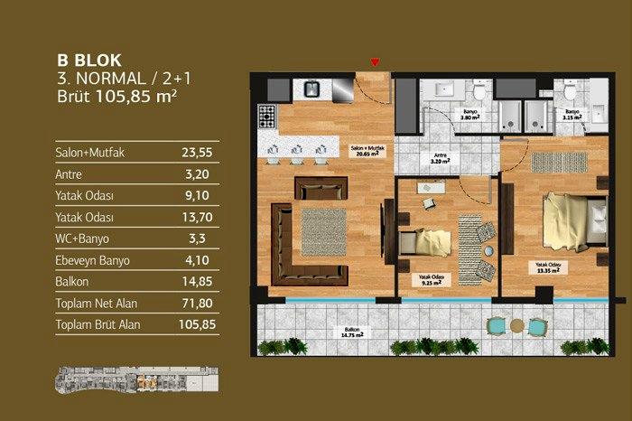 Perola Residence Kat Planları - 22